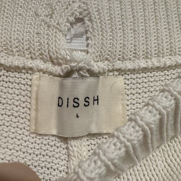 Dissh Mara White Knit Wide Leg Pants Pull On Relaxed Comfy Size Large - Picture 5 of 7